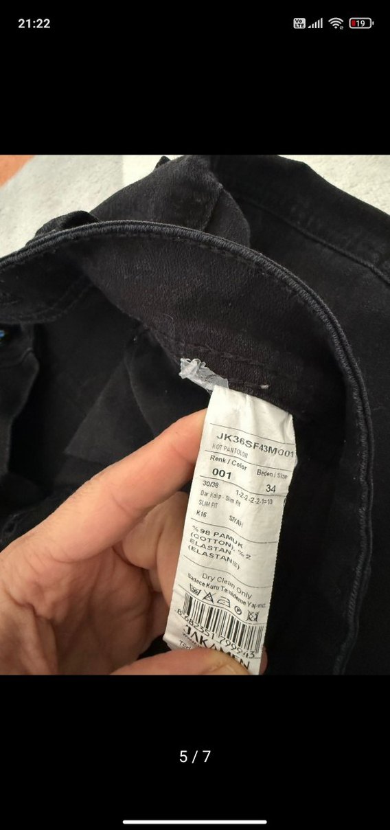 Erkek Siyah Regular Fit Kot Pantolon - Görsel 5