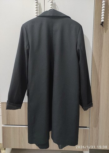 Düğmeli Siyah Kadın Ceket - Görsel 7