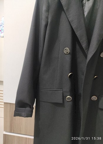 Düğmeli Siyah Kadın Ceket - Görsel 5