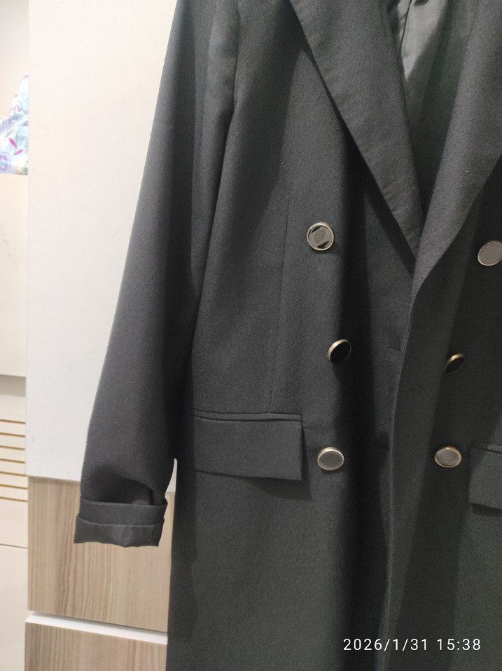 Düğmeli Siyah Kadın Ceket - Görsel 5