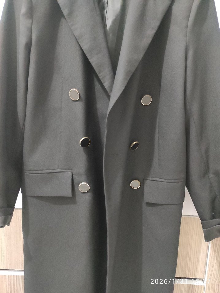 Düğmeli Siyah Kadın Ceket - Görsel 2