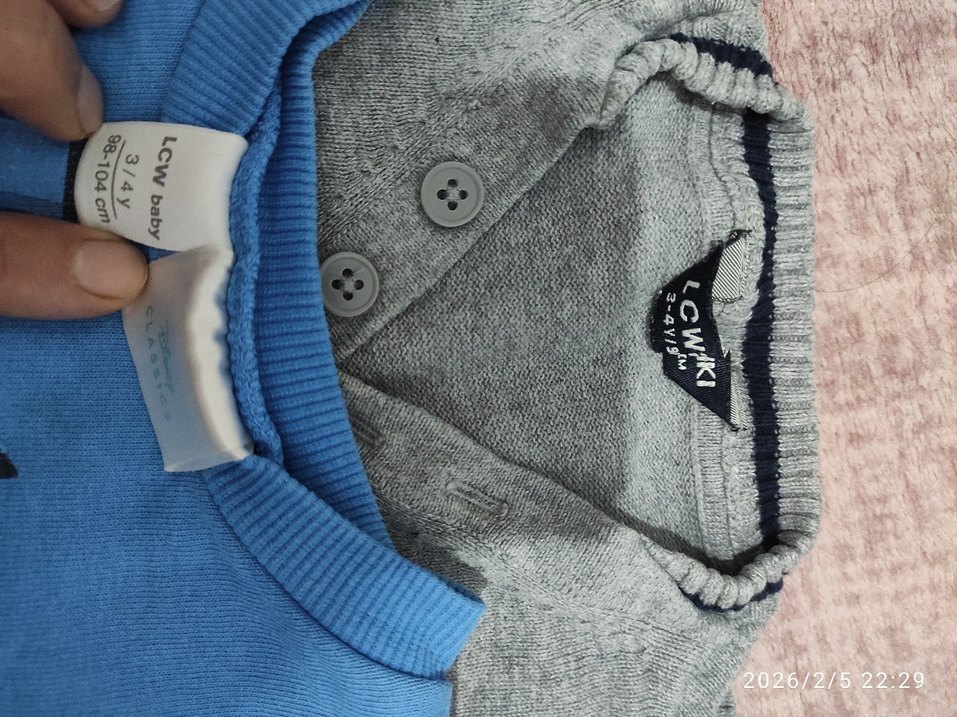 Gri Erkek Çocuk Örme Sweatshirt - Görsel 4