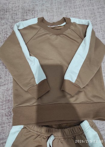 Kız Çocuk Bej Kemerli Eşofman Altı - Görsel 2