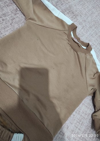 Kız Çocuk Bej Kemerli Eşofman Altı - Görsel 5