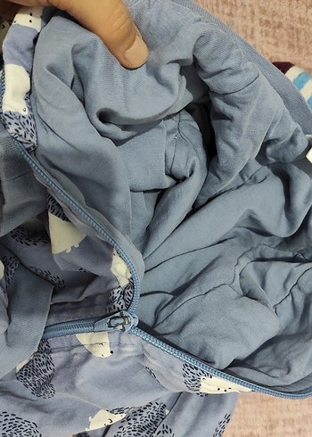 Mavi Baskılı Uzun Kollu Bebek Tulum - Görsel 10