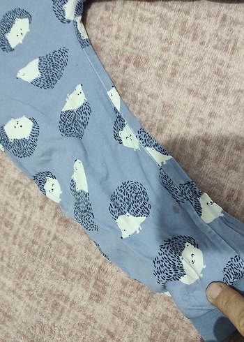 Mavi Baskılı Uzun Kollu Bebek Tulum - Görsel 9