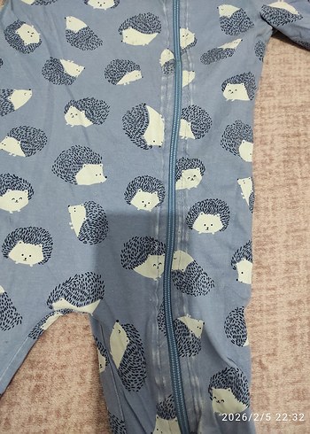 Mavi Baskılı Uzun Kollu Bebek Tulum - Görsel 7