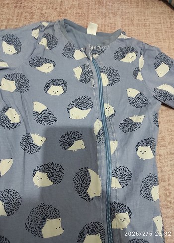 Mavi Baskılı Uzun Kollu Bebek Tulum - Görsel 3