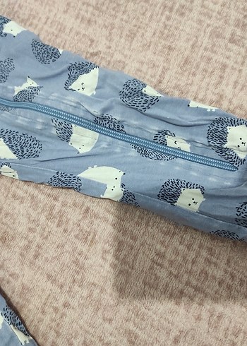 Mavi Baskılı Uzun Kollu Bebek Tulum - Görsel 8