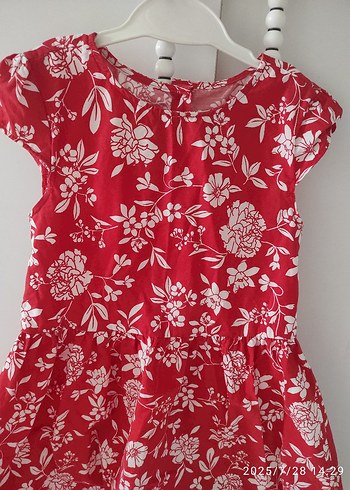 LC Waikiki Kız Çocuk Kırmızı Desenli Kısa Kollu Elbise