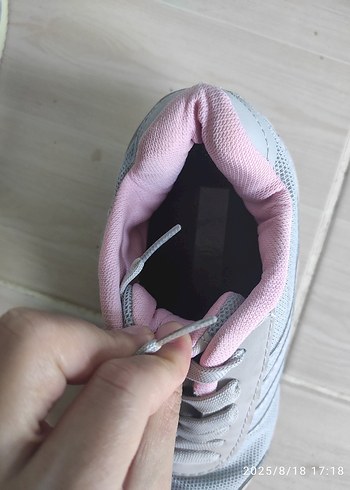 36 Beden pembe Renk Pembe Bağcıklı Kadın Spor Ayakkabı