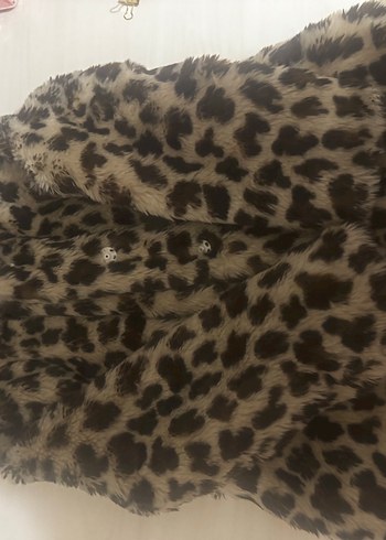 8 Yaş Beden Leopar Desenli Kız çocuk Kürk Mont