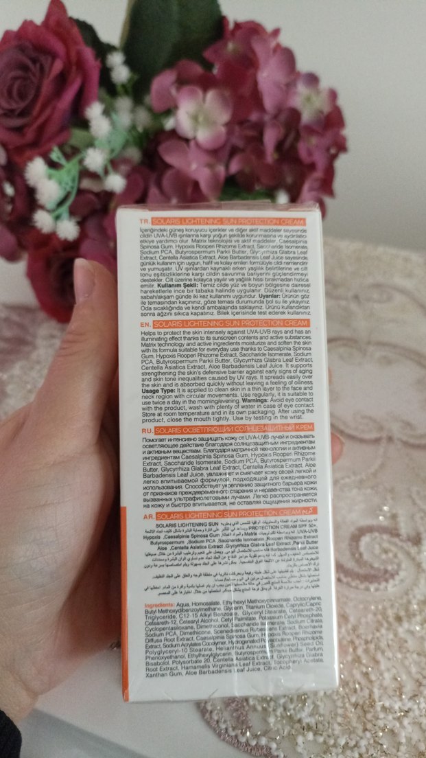 Solaris SPF 50+ Aydınlatıcı Leke Koruyucu Krem ve Güneş kremi - Görsel 5