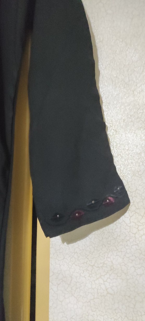 Uzun Siyah Gotik Hamile Tunik - Görsel 3