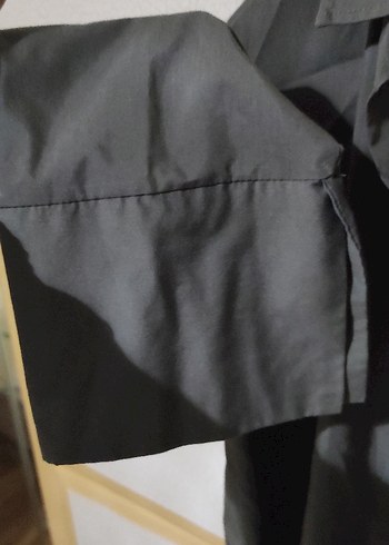 Gri Keten Erkek Gömlek, Düğmeli, Uzun Kollu - Görsel 5