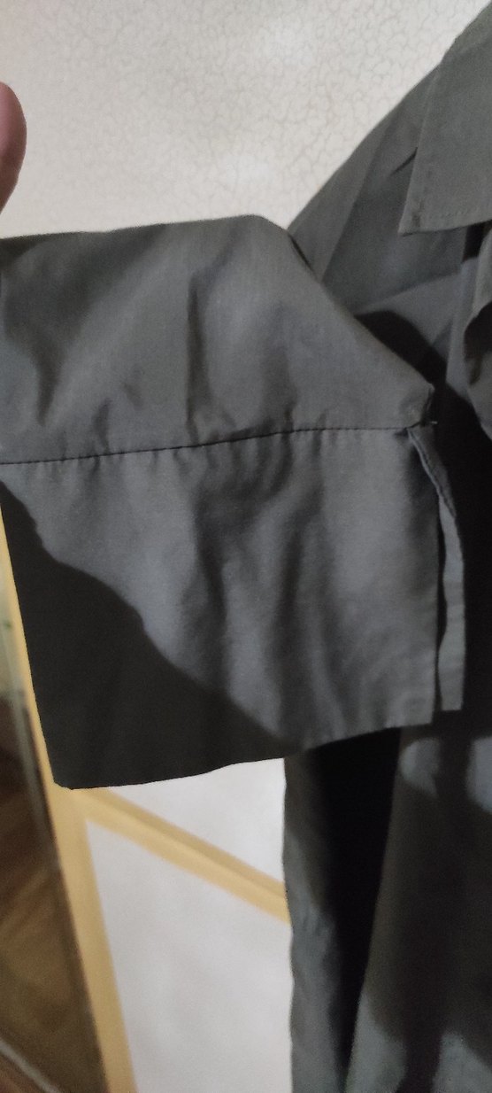 Gri Keten Erkek Gömlek, Düğmeli, Uzun Kollu - Görsel 5