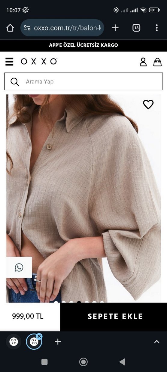 Bej Kadın Keten Gömlek, Salaş Kesim, Uzun Kollu - Görsel 2