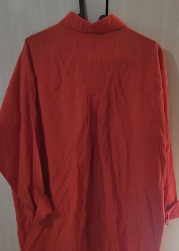 İşlemeli Kırmızı Uzun Kollu Kadın Gömlek - Görsel 2