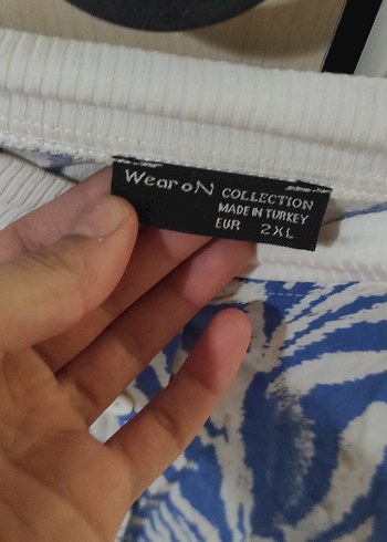 Mavi Zebra Desenli Bohem Uzun Kollu Kadın Gömlek - Görsel 3