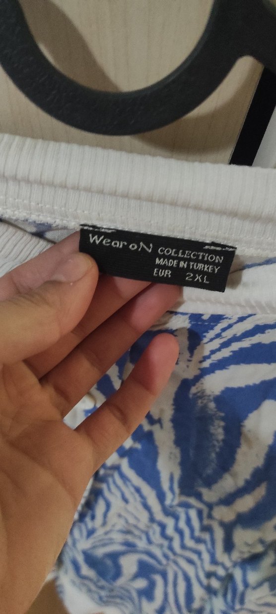 Mavi Zebra Desenli Bohem Uzun Kollu Kadın Gömlek - Görsel 3