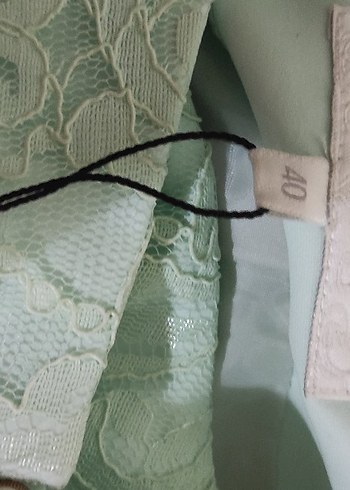 Turkuaz Uzun Kollu Vintage Kadın Abiye - Görsel 10