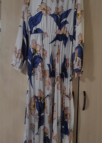 On Fashion Çiçek Desenli Uzun Bohem Elbise