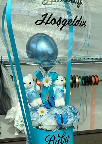 Mavi Bebek Karşılama Dekorasyonu