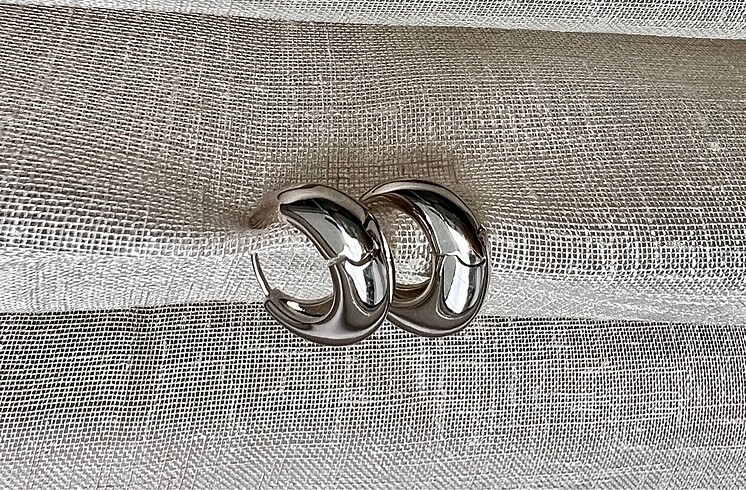 Silver Chunky Hoop Küpe