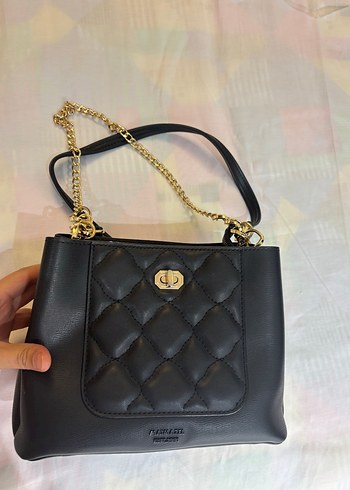 Zincir Detaylı Siyah Deri Kadın Çanta - Görsel 2