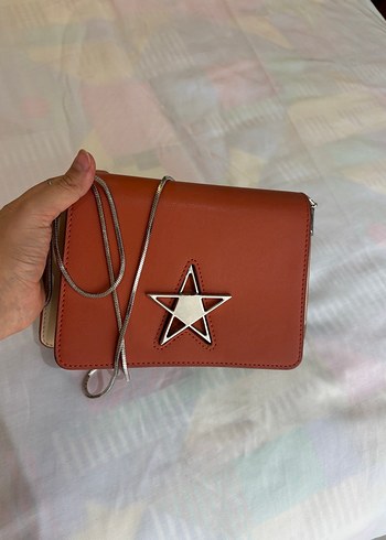 Zincir Detaylı Bej Deri Kadın Çanta - Görsel 3