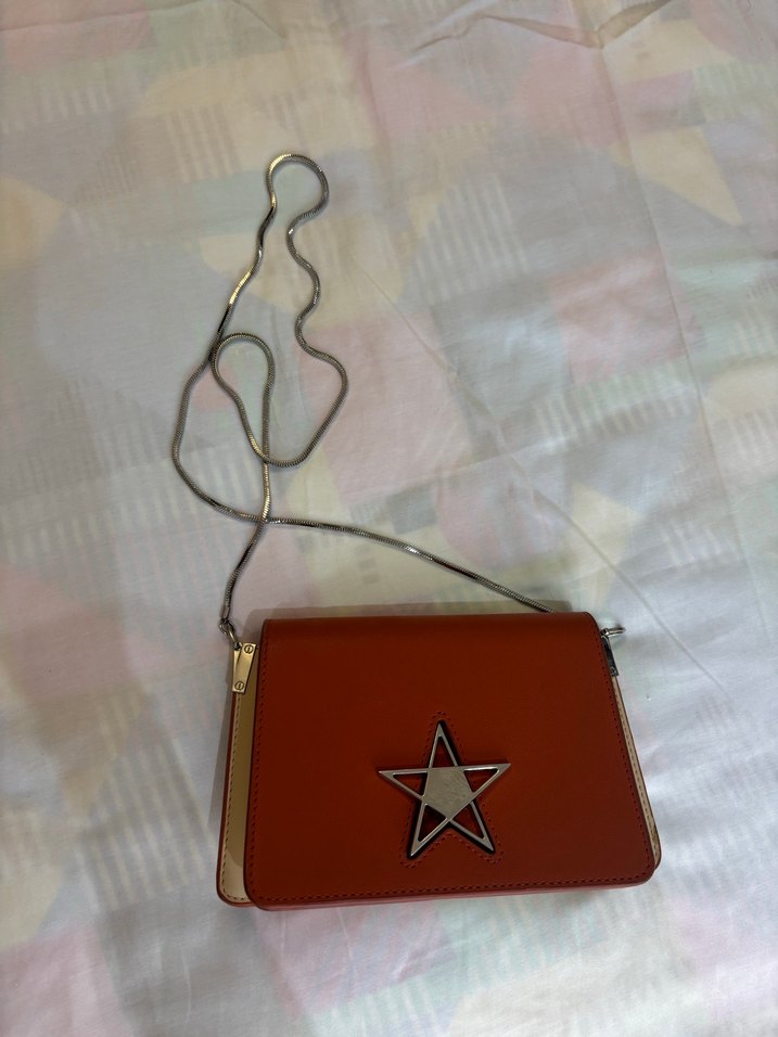 Zincir Detaylı Bej Deri Kadın Çanta - Görsel 4