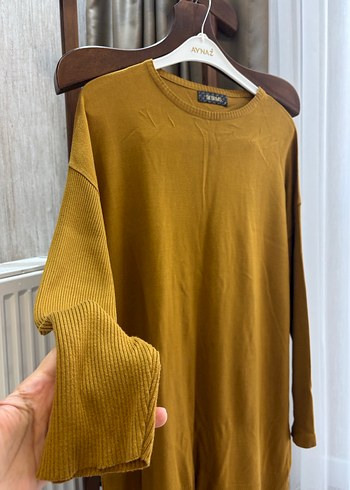 Setrms Uzun Kollu Kahverengi Salaş Kadın Kazak - Görsel 3