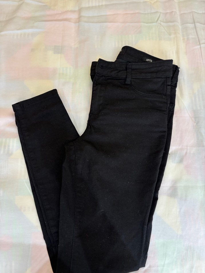 Siyah Dar Kesim Midi Boy Kadın Kot Pantolon - Görsel 2