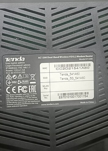  Beden Renk Tenda Modem