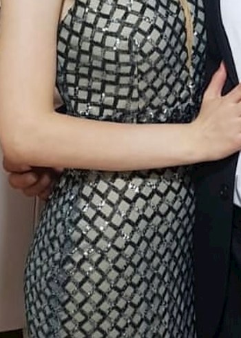 Gri Pul Payetli Abiye Elbise - Görsel 2