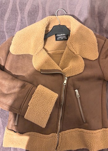 Kahverengi Süet Kısa Kürklü Kadın Ceket - Görsel 4