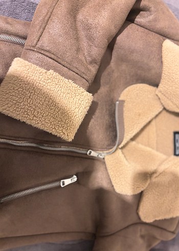 Kahverengi Süet Kısa Kürklü Kadın Ceket - Görsel 7