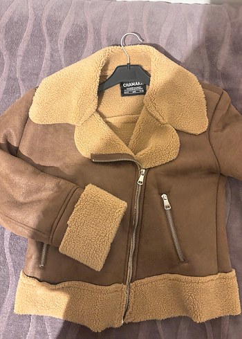 Kahverengi Süet Kısa Kürklü Kadın Ceket - Görsel 3