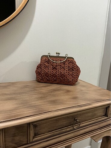 Beden Handmade Metal Burslu Şık çanta clutch