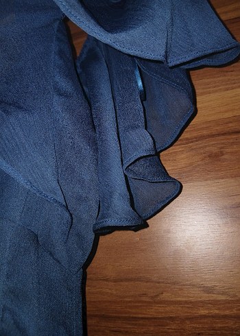 Kadın Lacivert Elbise - V Yakalı, Fermuarlı - Görsel 5