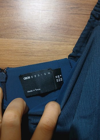 Kadın Lacivert Elbise - V Yakalı, Fermuarlı - Ana görsel