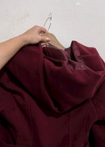 Bordo Rodi Kaşe Kaban ,Mont - Görsel 5