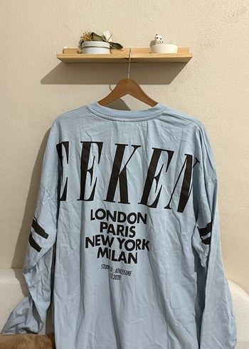 Açık Mavi Kadın Uzun Kollu Baskılı Tişört - Görsel 3