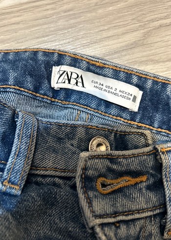 Zara Kadın Mavi Denim Normal Kesim Jean
