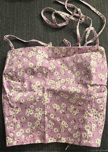s Beden Zara Pembe Çiçekli Crop