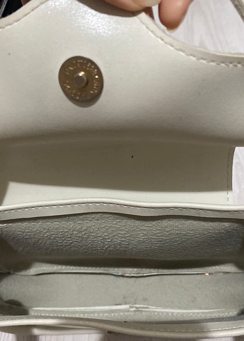 Beyaz Deri Kadın Omuz Çantası - Görsel 2