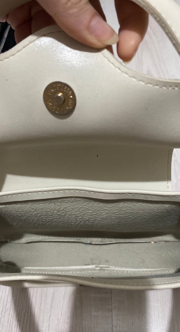 Beyaz Deri Kadın Omuz Çantası - Görsel 2