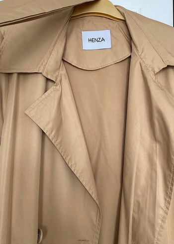 Bej Uzun Keten Kadın Trençkot - Görsel 2