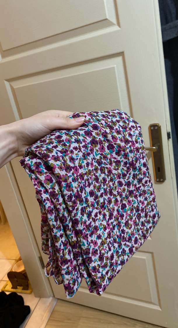 Mor Çiçek Desenli Şal - Görsel 2