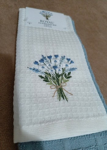 Madame Coco Nakışlı Mavi Pastel Kurulama Bezi